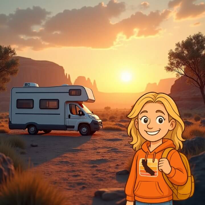Camper huren West-Amerika USA canyon sunset